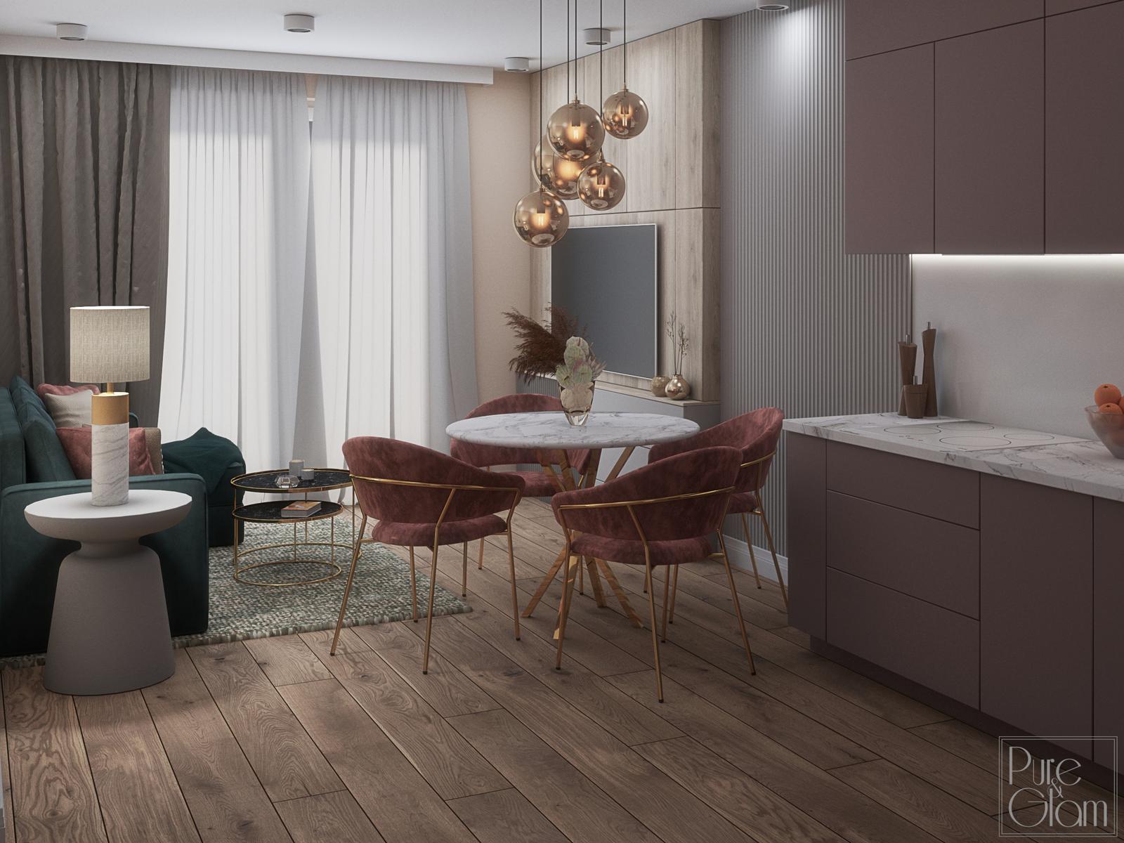 35平方米公寓  带厨房小间的客厅设计丨波兰-0