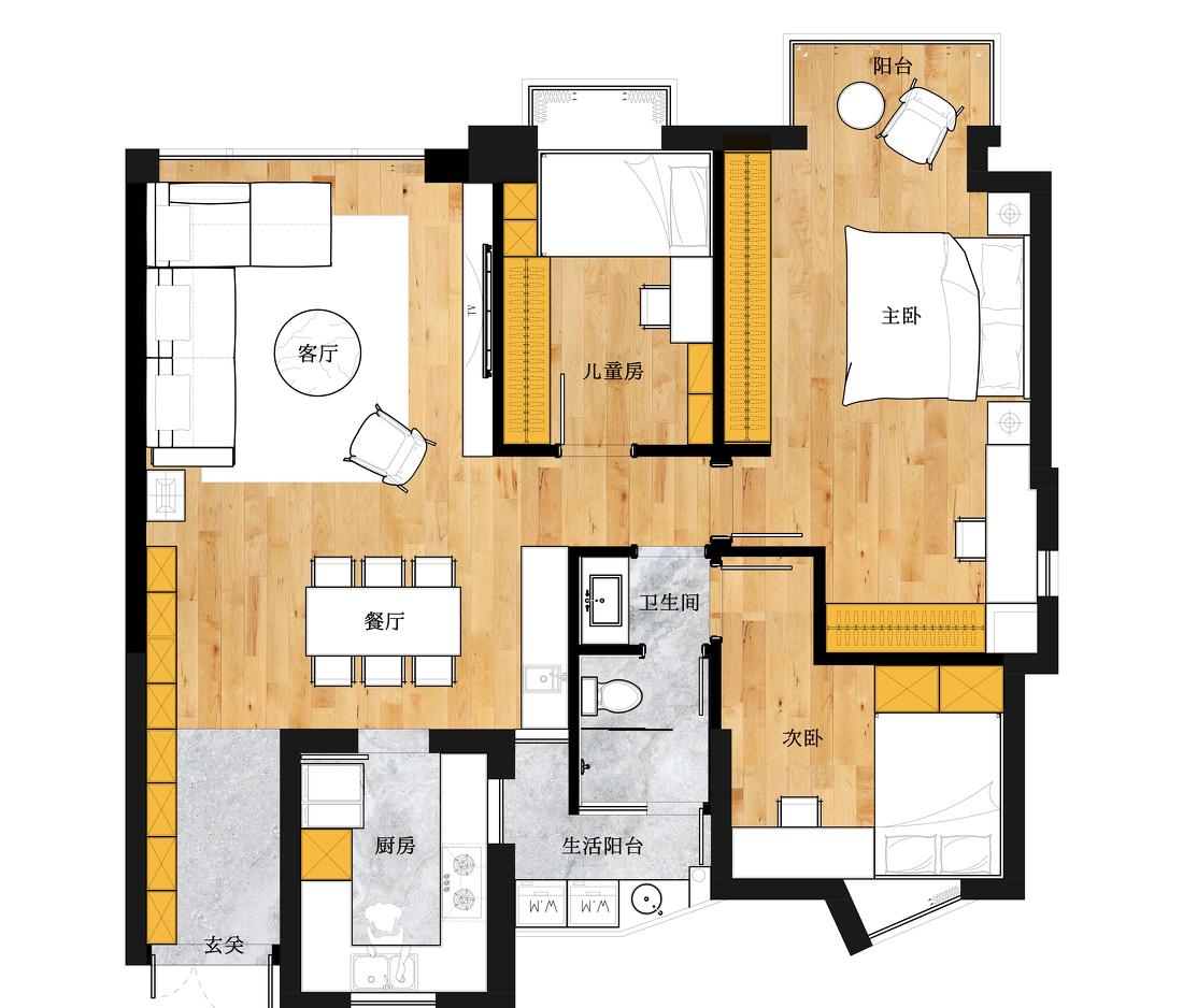 简约双厨,全屋超强收纳 · 116㎡温馨家居设计-19