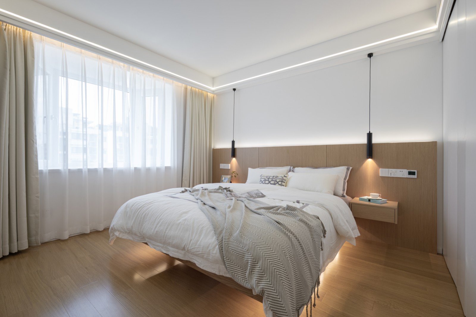 小户型日式原木风婚房设计,舒适惬意的喵汪之家-25