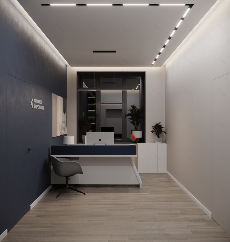 政府机构设计项目(办公室空间室内设计与3D可视化)-22