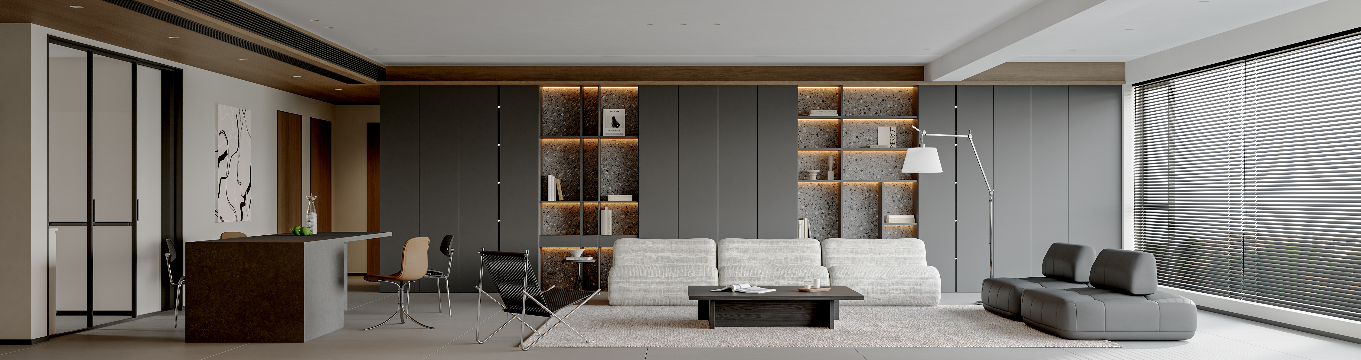 现代意式极简客餐厅 主人房丨近期表现-7