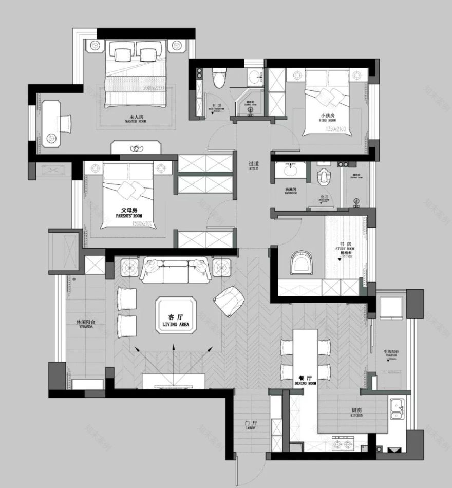现代轻奢逐梦星尘,方平米设计温暖舒适空间-25