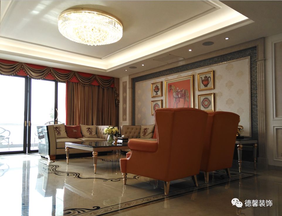 广州珠江美景的法式橙意家居设计-17