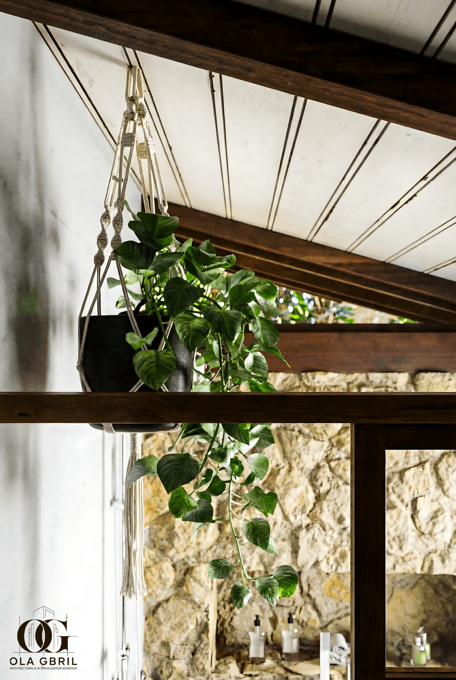 Modern Natural Bathroom | Interior Visualization-11