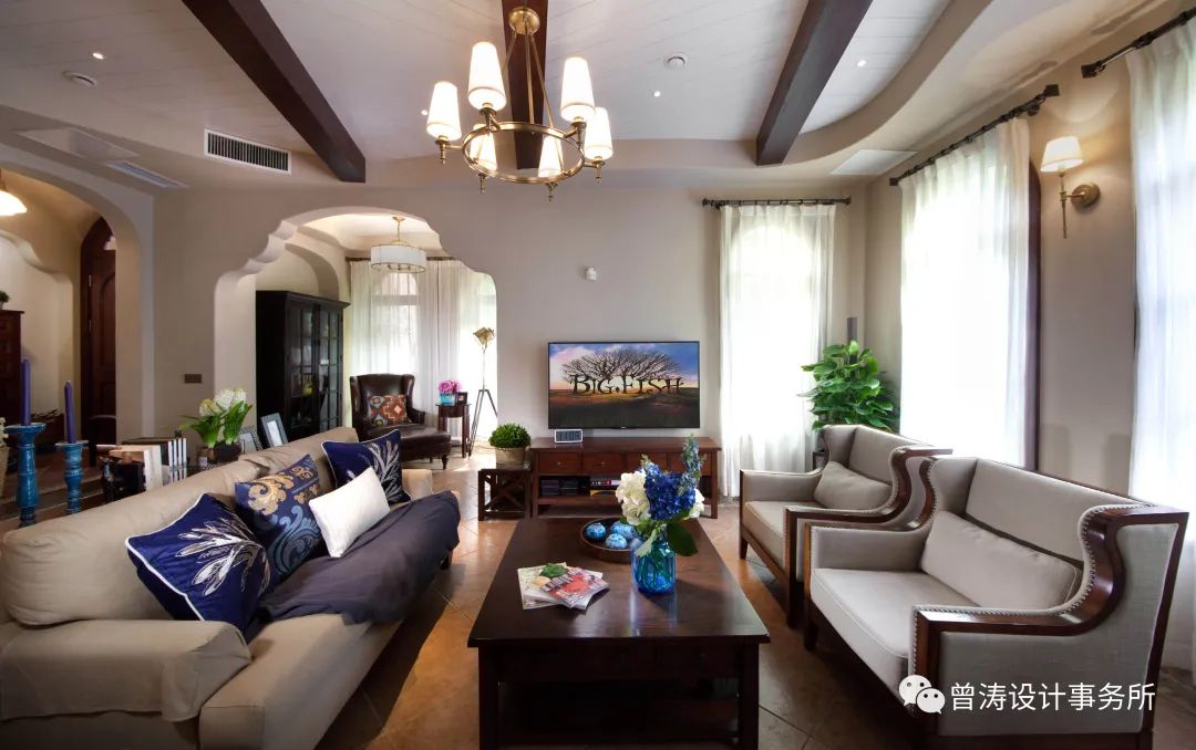 蓝湖郡花园别墅 | 美式乡村风格,光影与空间的深层对话-51