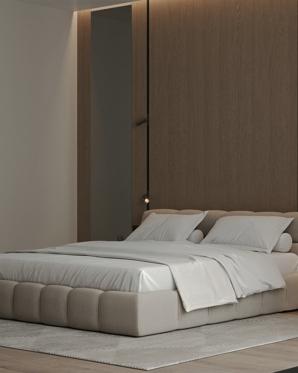 胡桃木与黄色打造的优雅空间-26