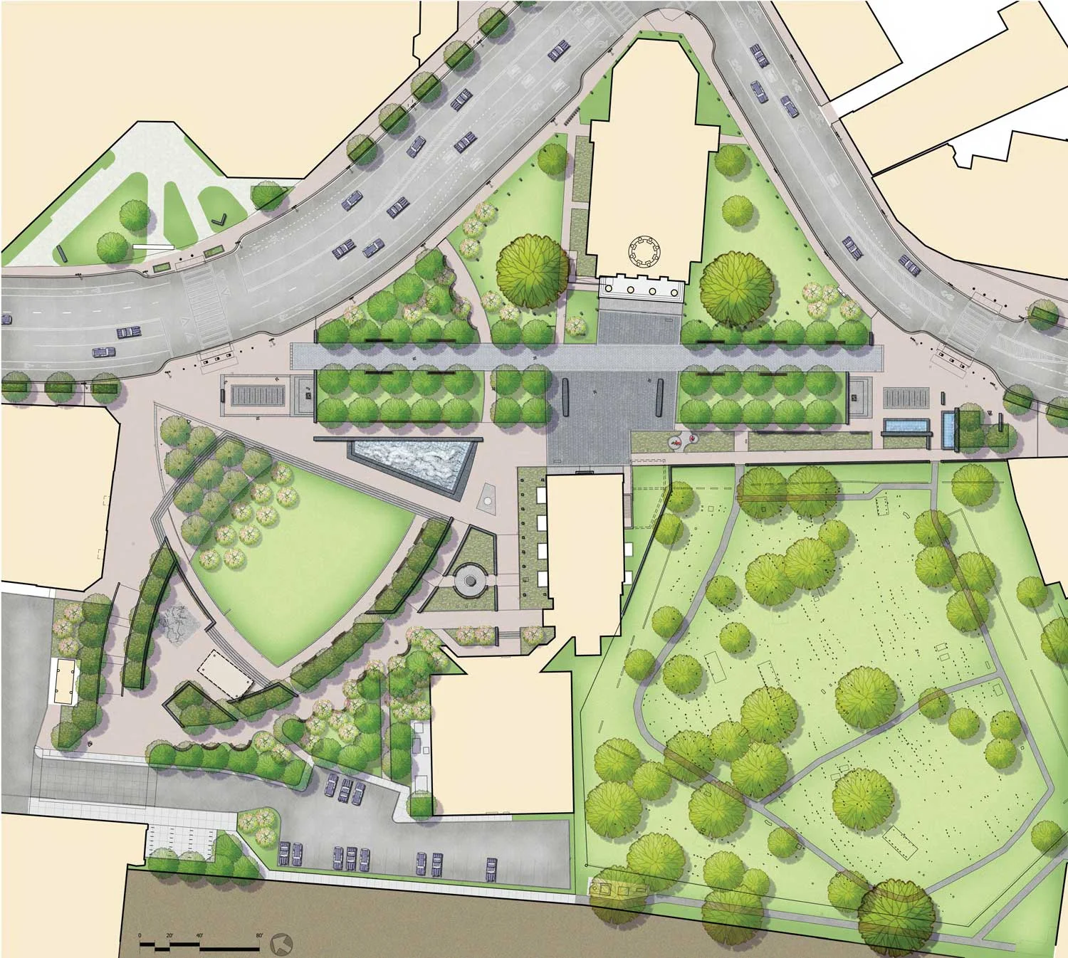 汉考克·亚当斯广场（注：Common在城市规划语境中常指公共广场、绿地等，这里根据常见情况翻译为广场，若有特定背景可按需调整） 丨美国丨Halvorson | Tighe & Bond-18