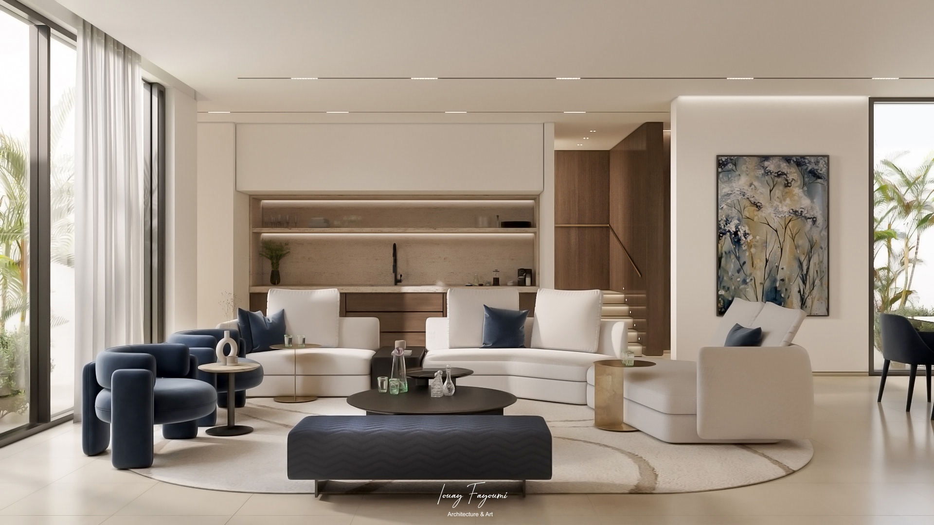 现代客厅与餐厅室内设计-6