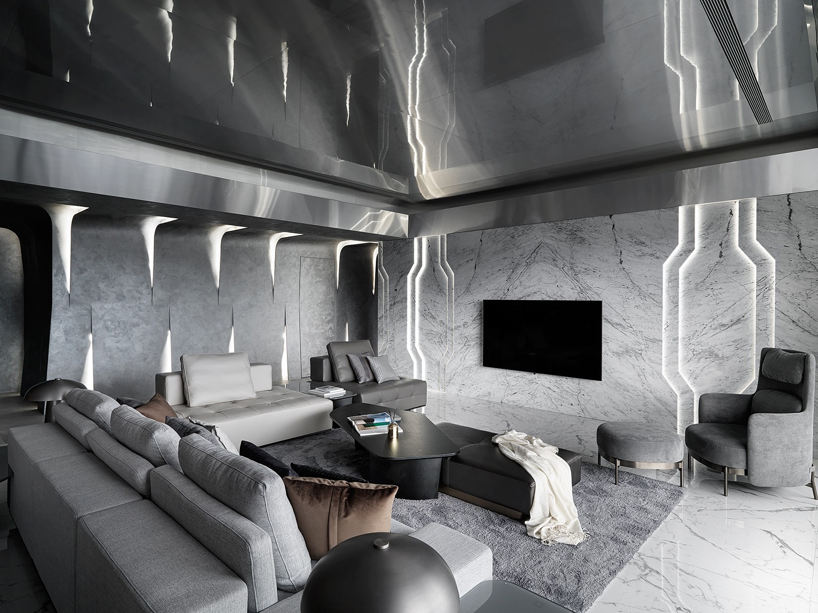 怀生国际设计打造 330m²现代高级灰大平层-8