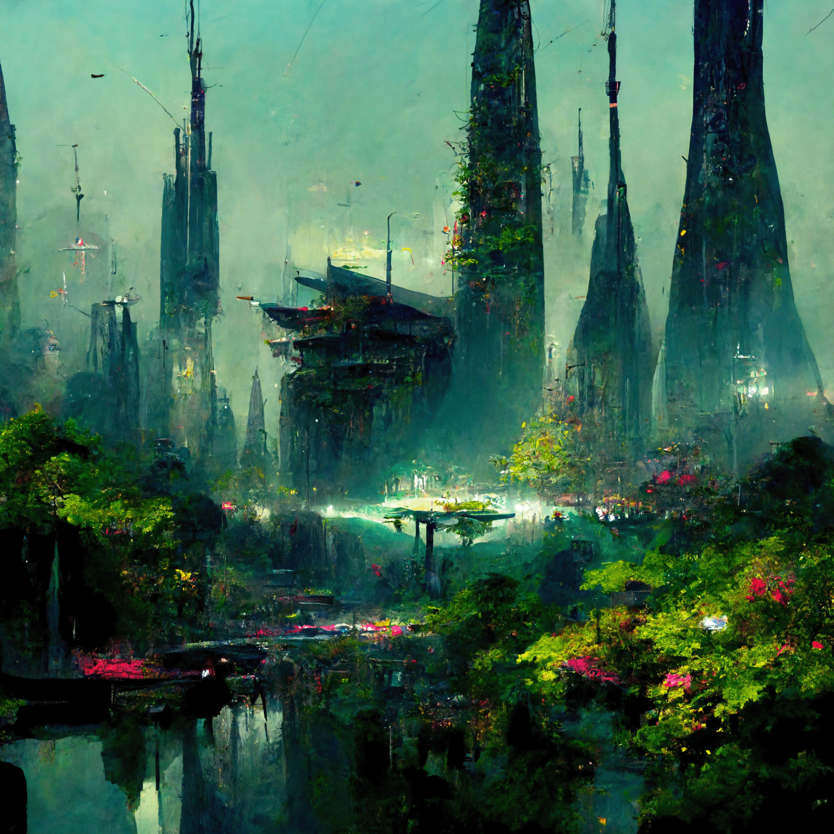 未来城市概念艺术丨#midjourney AI-2