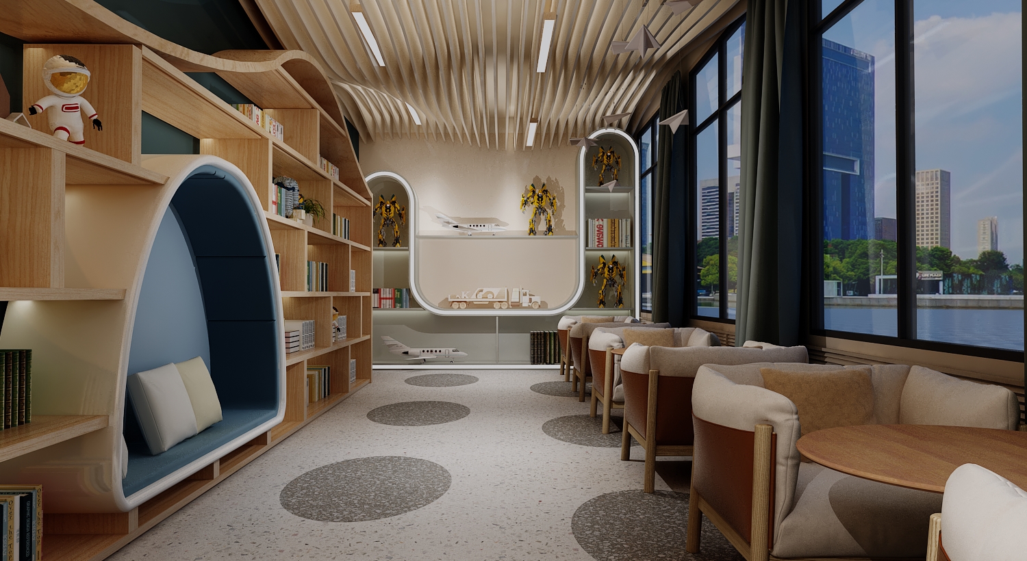 阅读区设计3D效果图-3