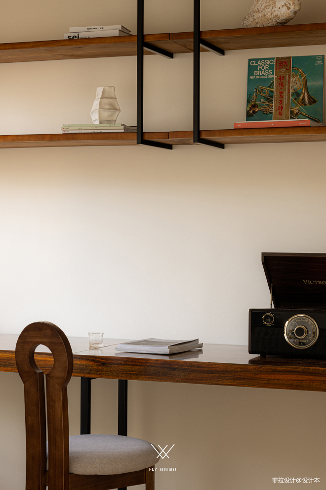 装修还得看90后：两人一猫住100㎡，开放布局的奶油中古家-66