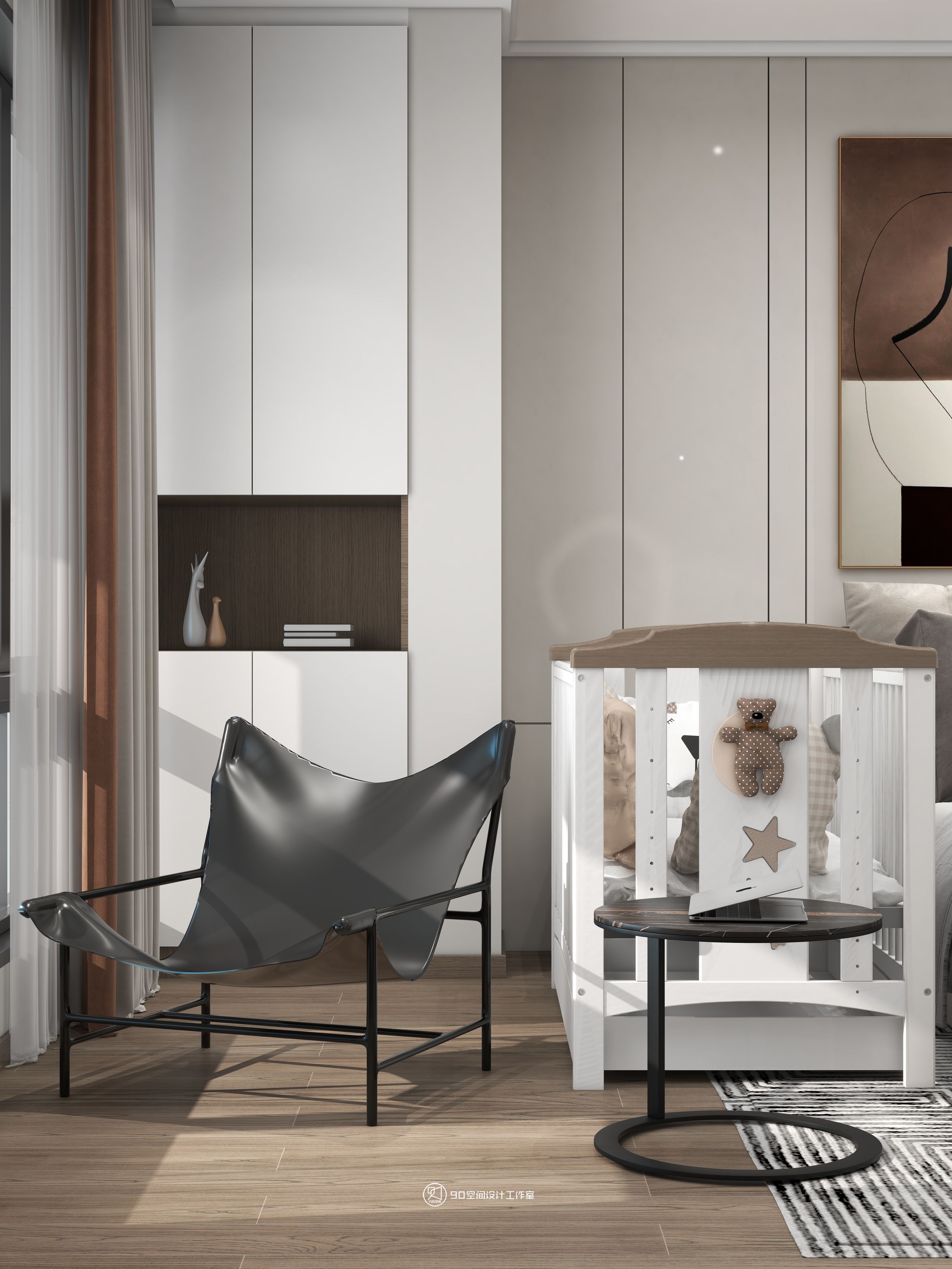 海市蜃楼现代轻奢风格挑高别墅设计丨90 空间设计-35