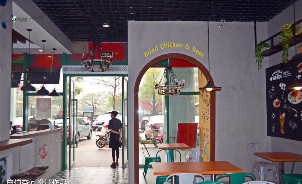 韩国啤酒炸鸡餐厅餐饮店铺装修设计-17