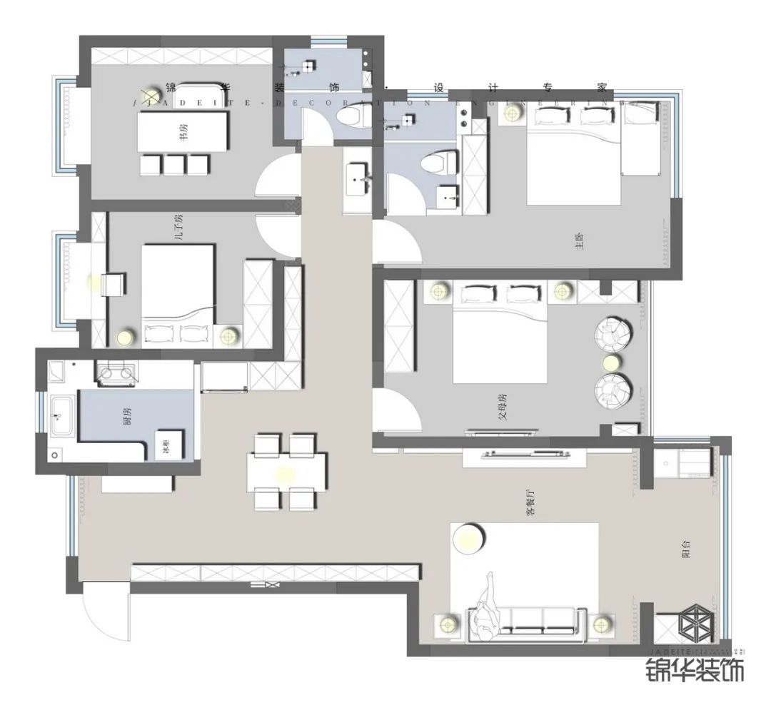 145㎡现代混搭新房丨锦华装饰-11