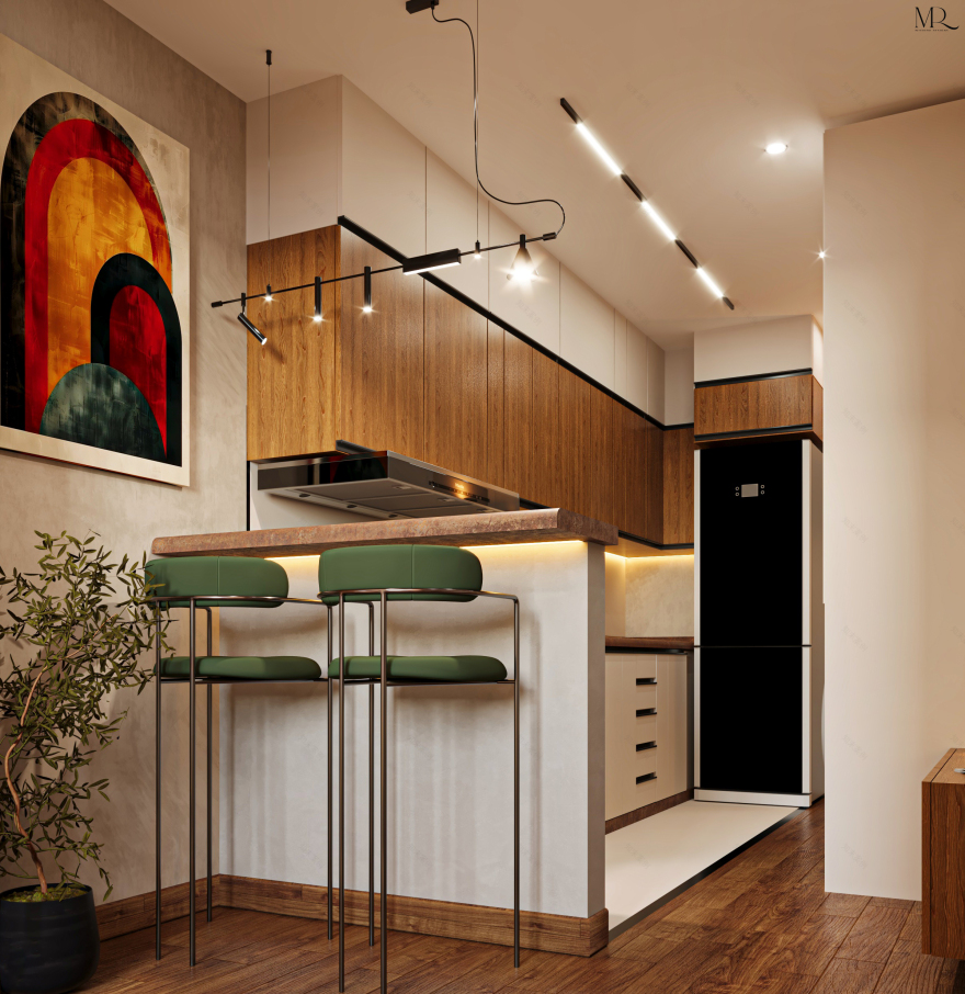 39平方米工作室接待区与厨房设计丨埃及开罗丨Mariam Refaat-14