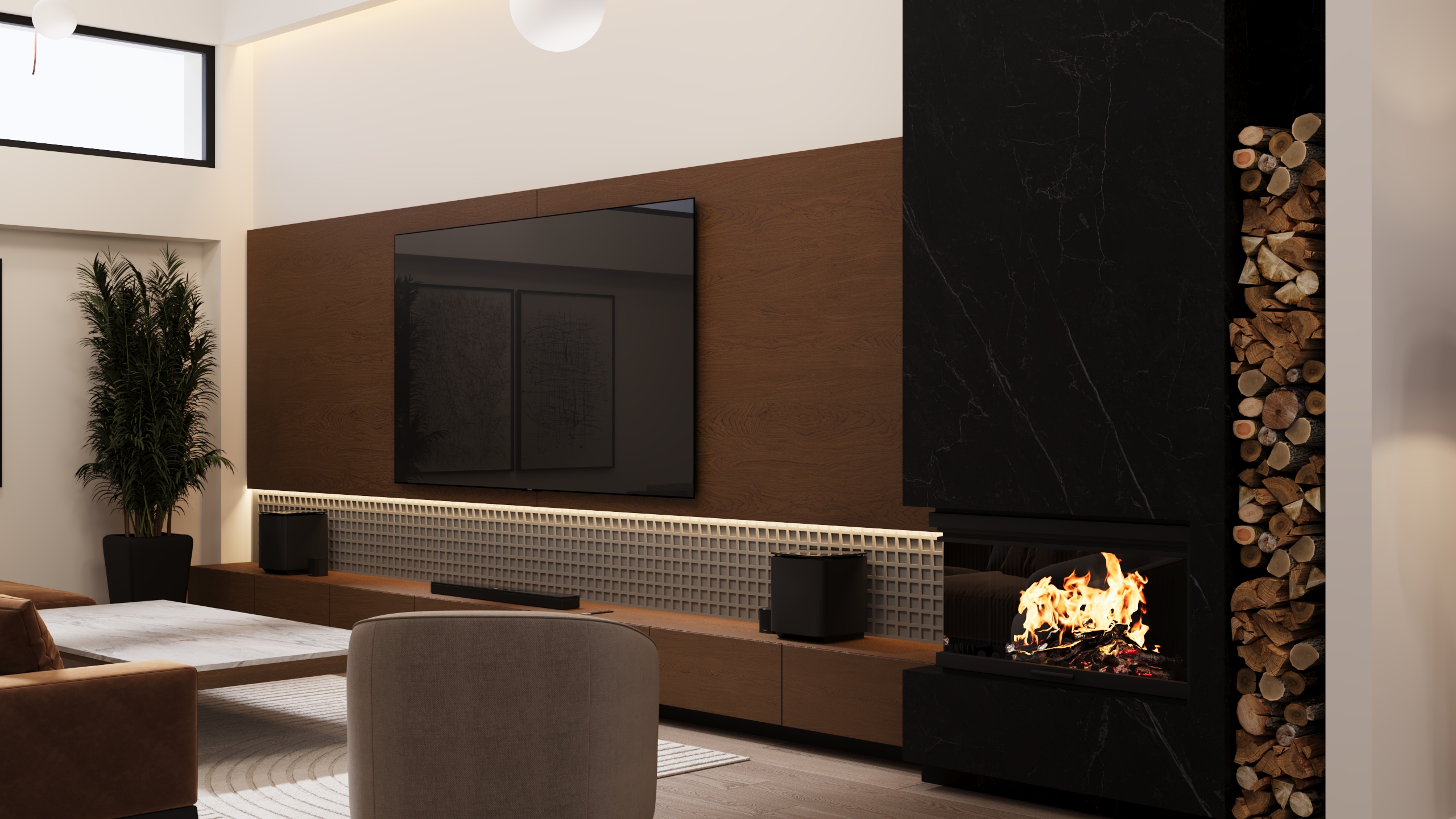 Modern Living with Warm Accents-5