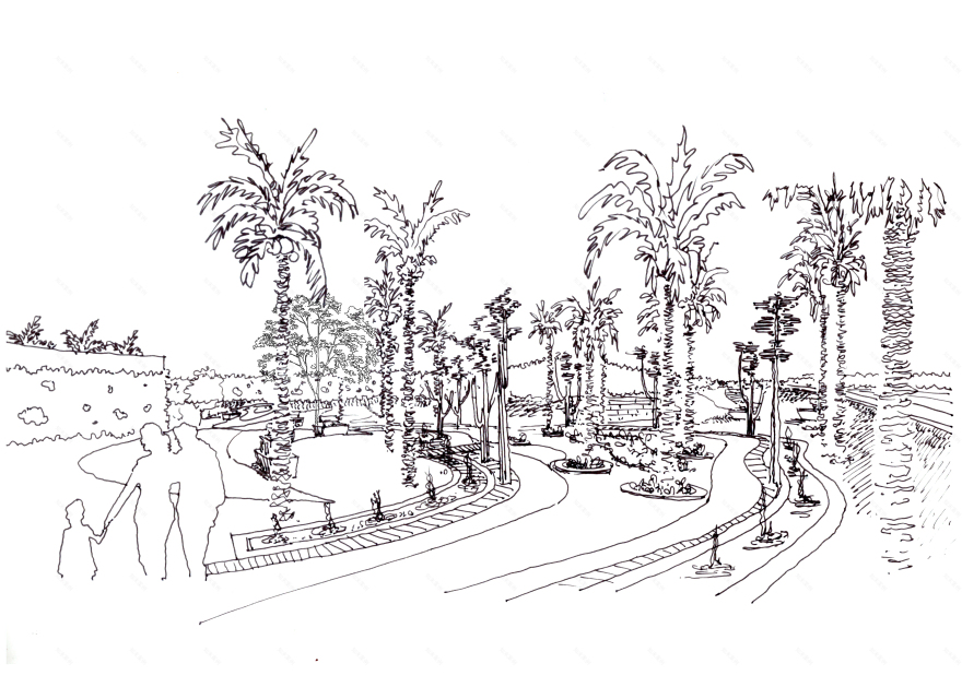 棕榈山景观草图丨EgyptCairo丨OKO PLAN Landscape-22