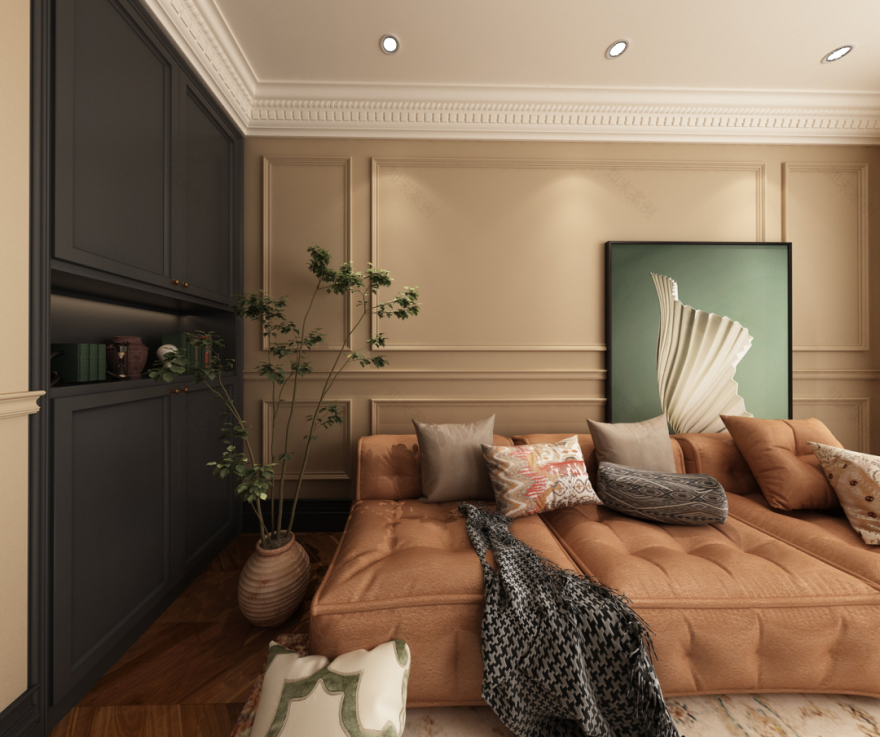 复古美式风室内设计丨居然装饰北四二部-1