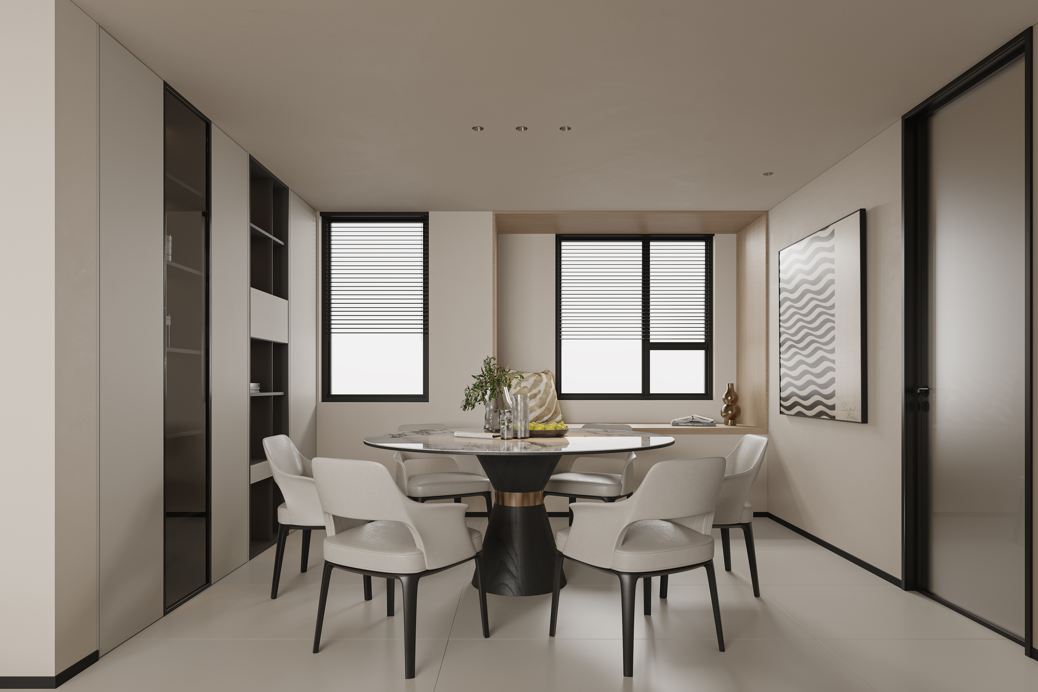 绘感视觉设计——现代奶油风格复式设计案例-5