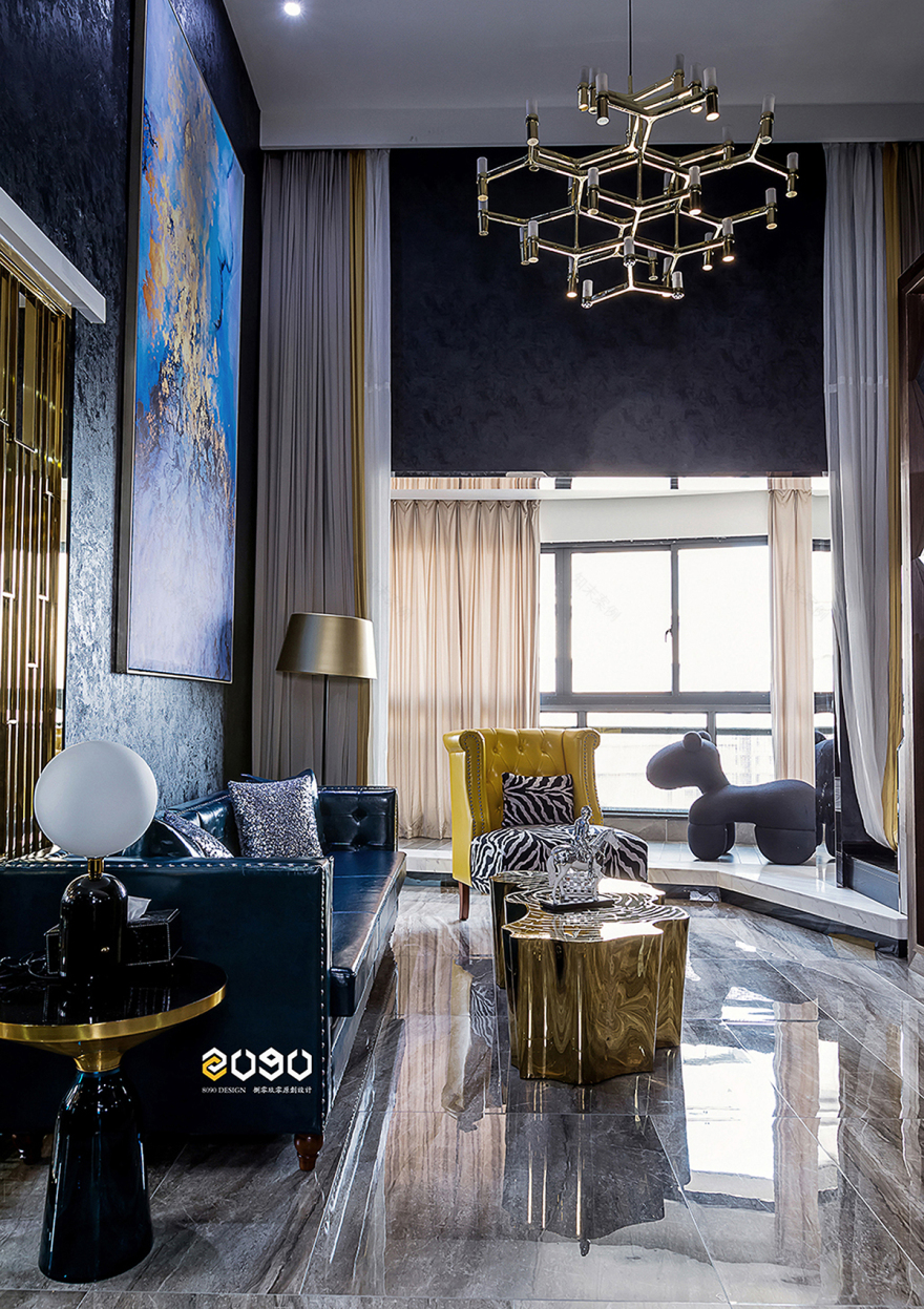 杭州捌零玖零设计|150㎡复式LOFT现代法式轻奢-35