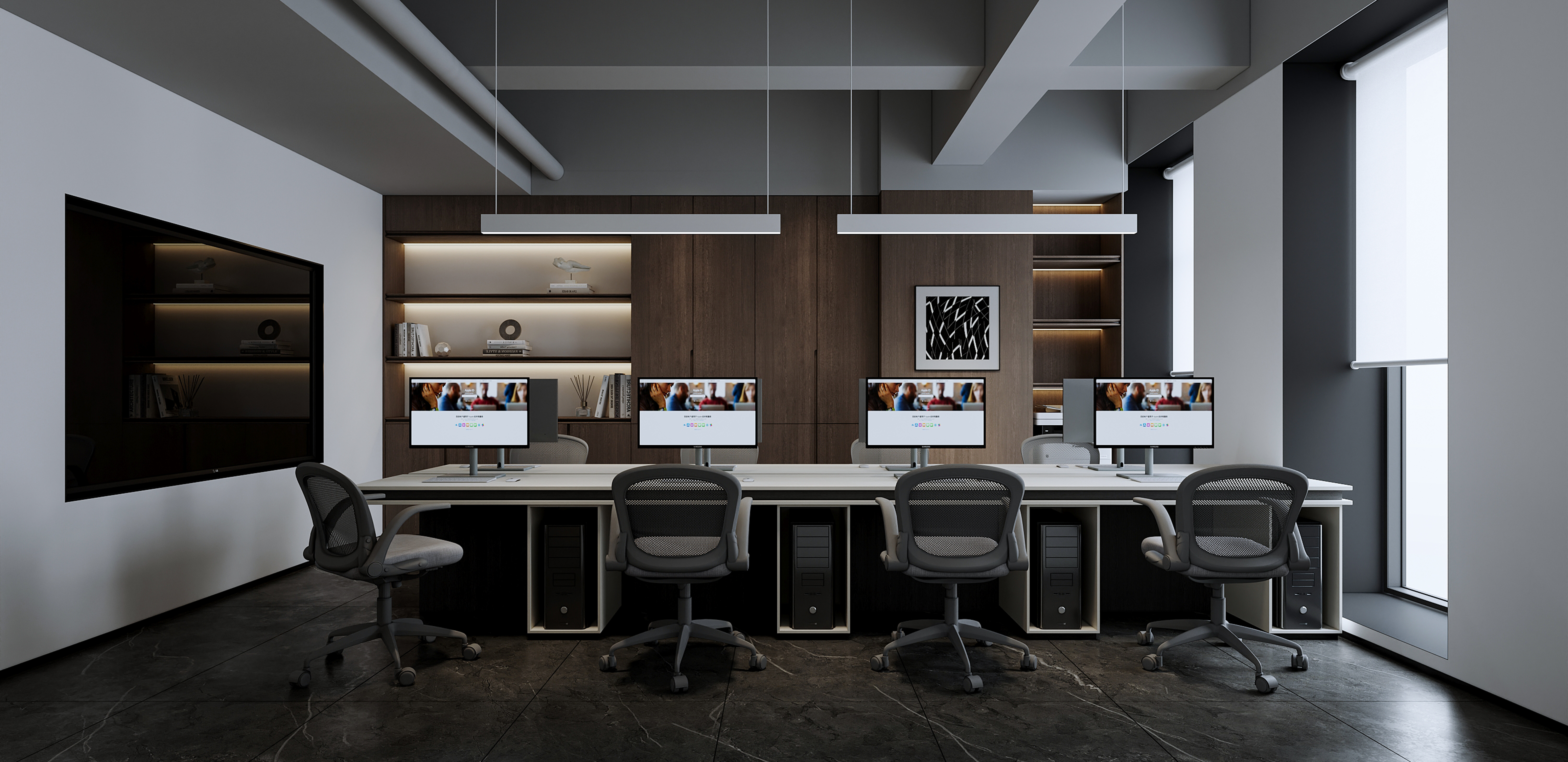 沈阳 城开中心300㎡意式风格办公室效果表现-7