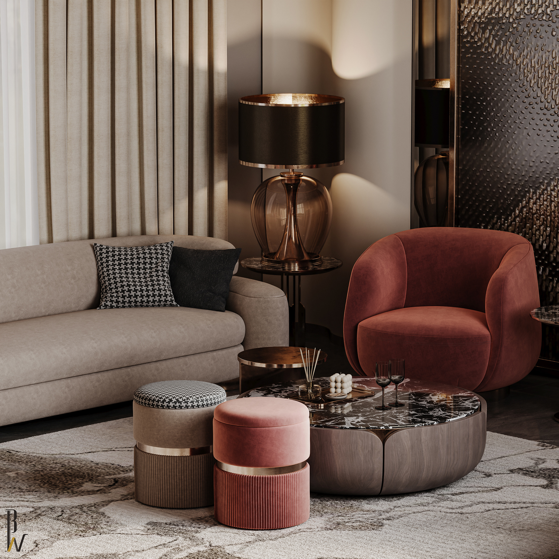 Lu·ury Women’s Majlis（奢华女性会客厅）丨沙特阿拉伯丨Black N White studio-6