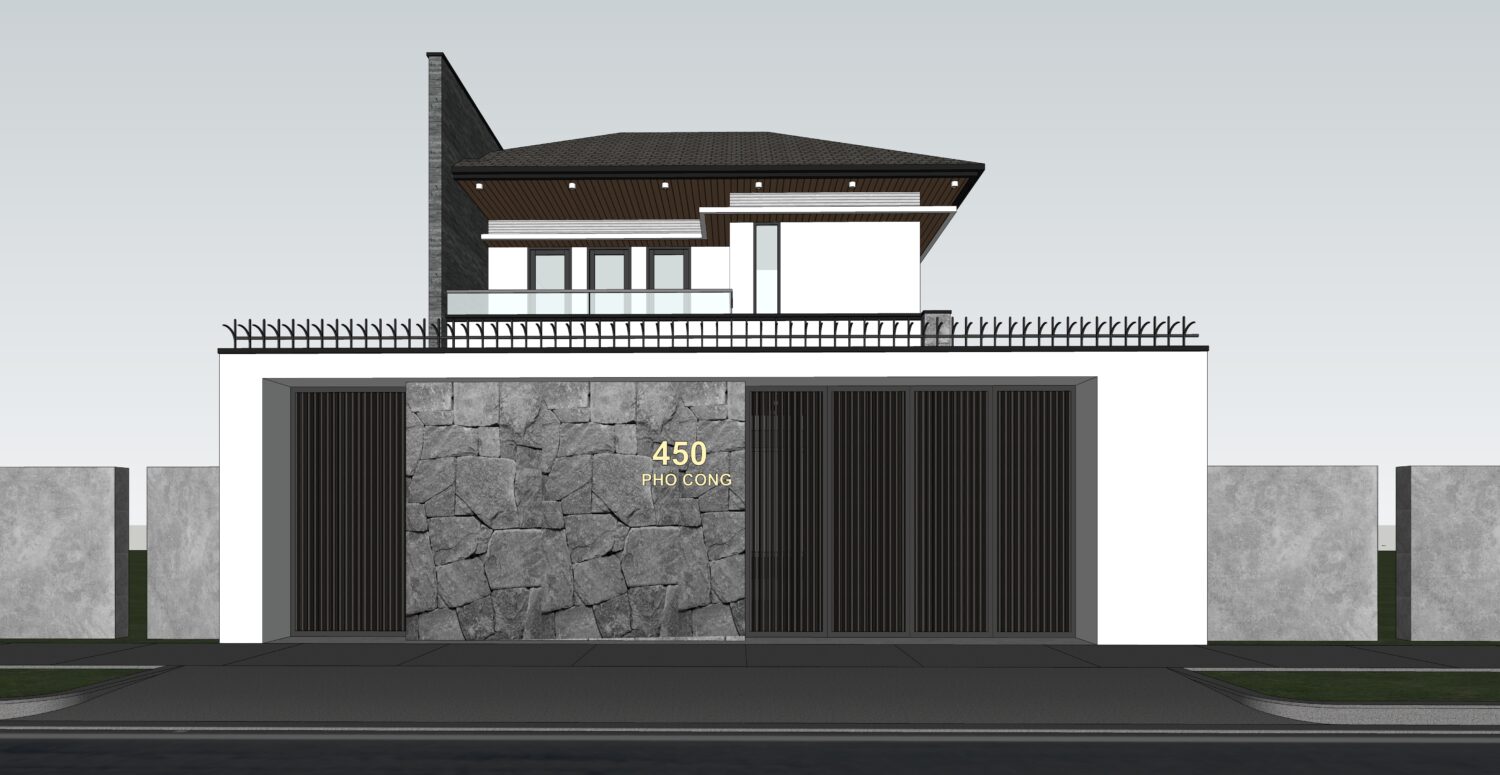 7484. Free Sketchup Villa Exterior Model Download-7