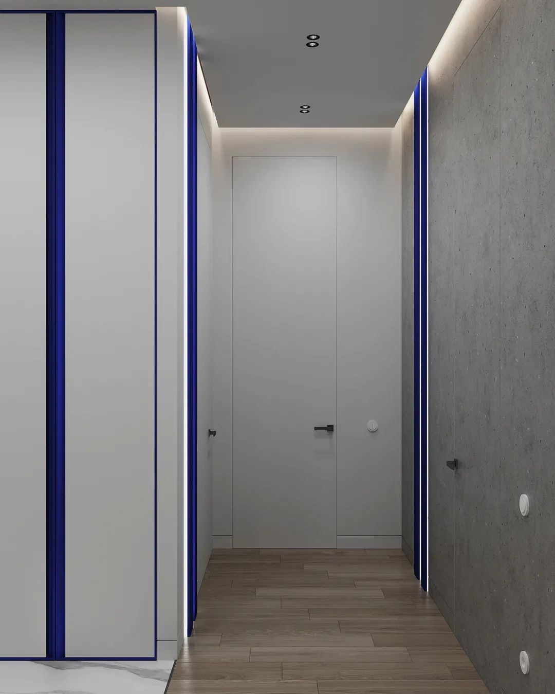 极简高级灰 · 一家三口蓝色豪宅设计丨俄罗斯丨俄罗斯设计师 Alina Larionova-7