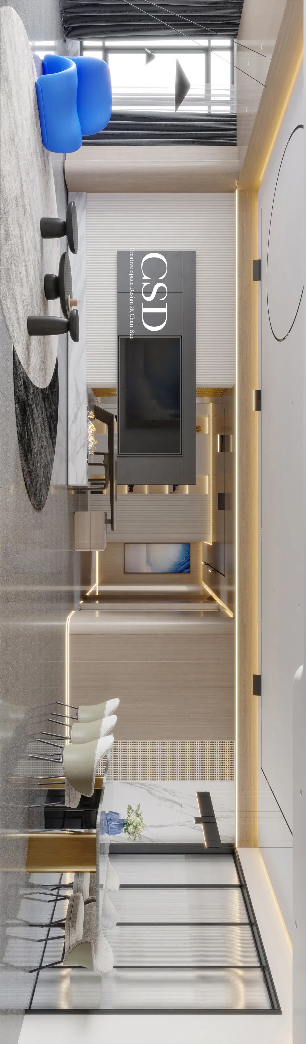 蓝色诗意 · 长沙清风徐来的简约奢华住宅丨中国长沙丨香港CSD设计事务所-22