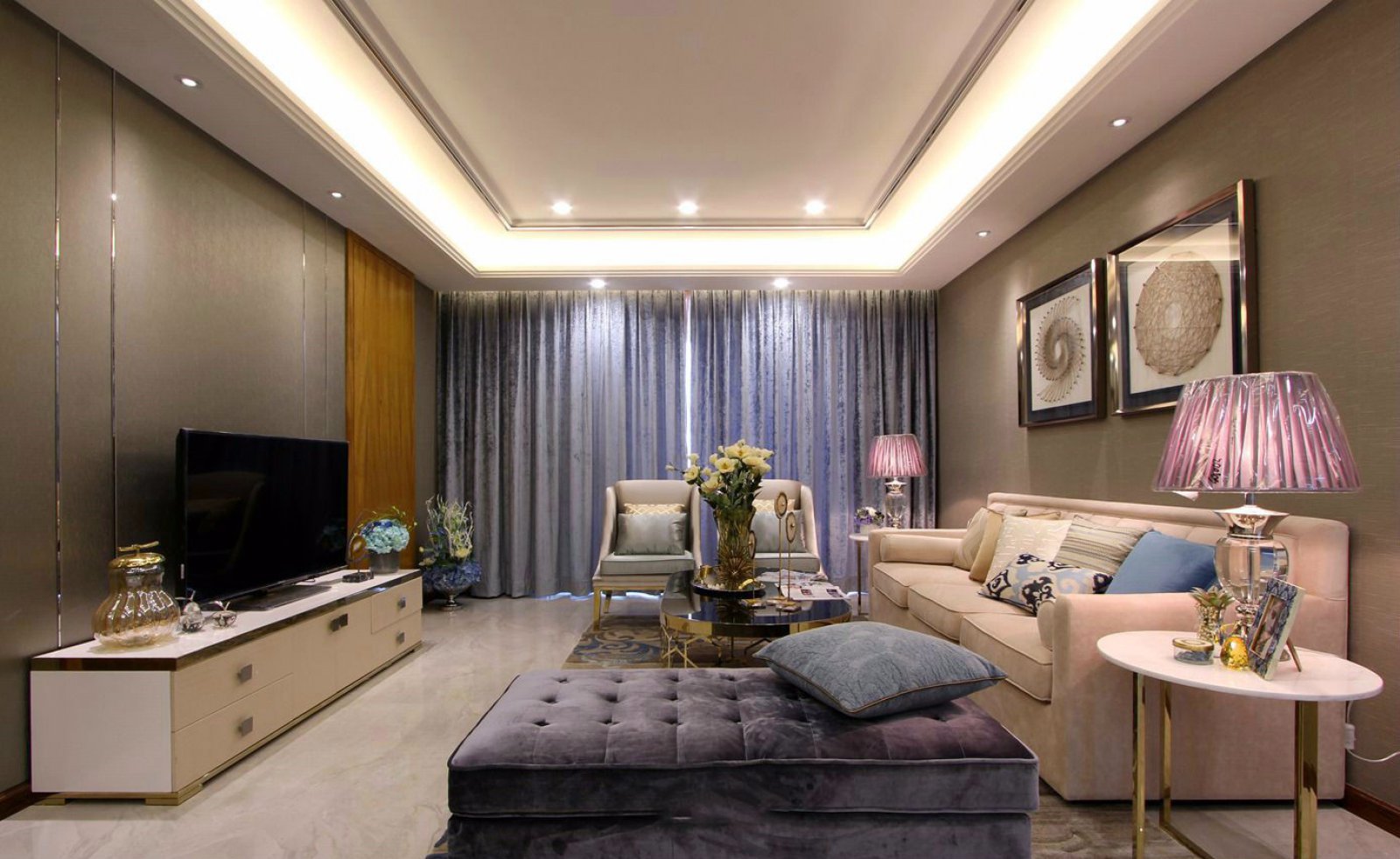 海韵名邦简欧样板房软装设计  泊含设计-0