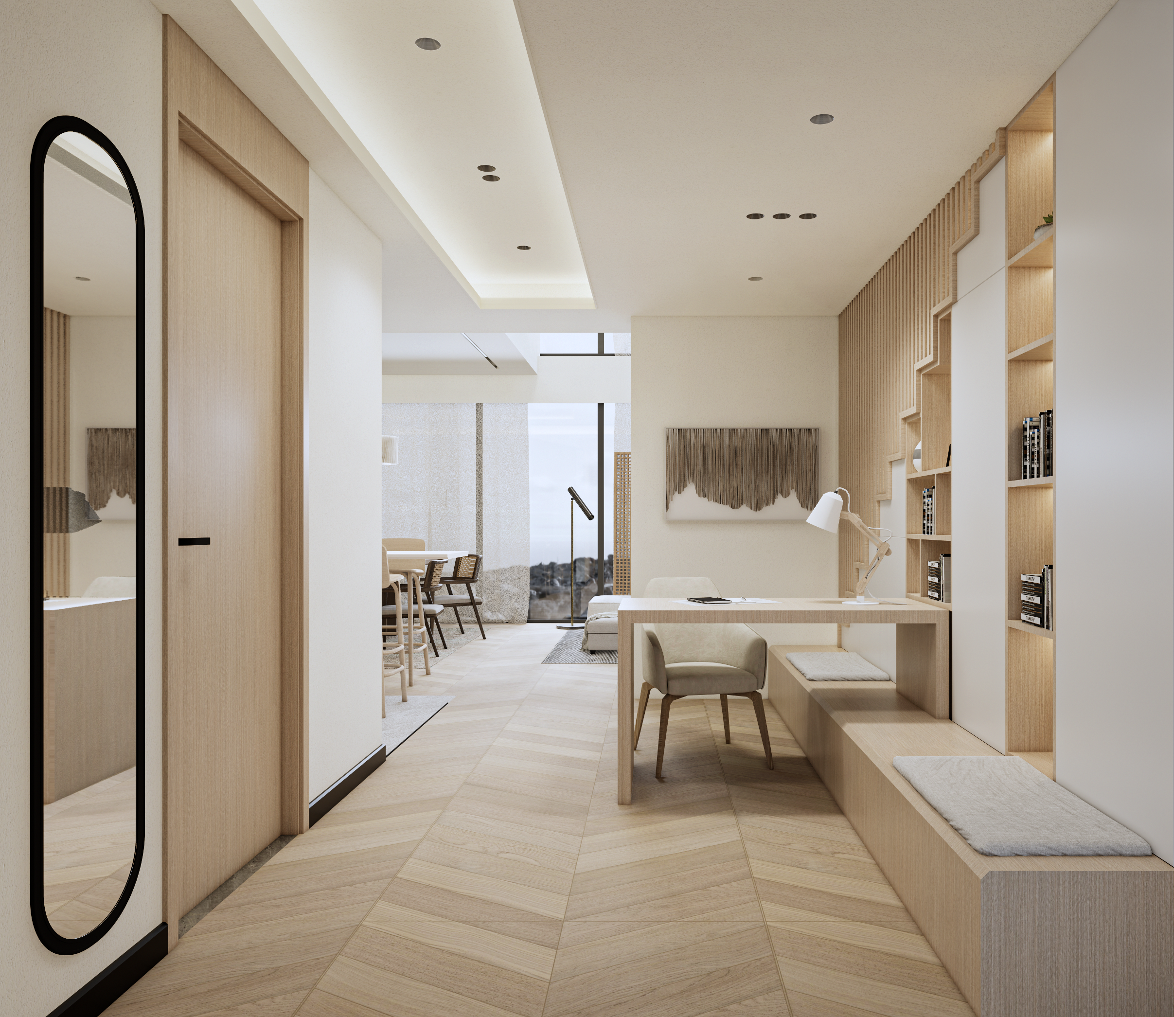 日式风80平家庭loft效果设计-1