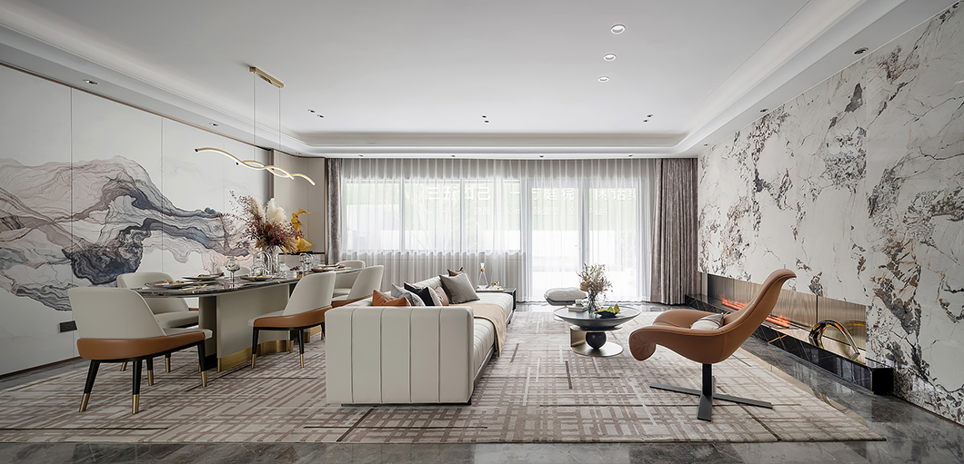 德方圆 | 380㎡现代别墅，轻奢有度，简而不凡！-10