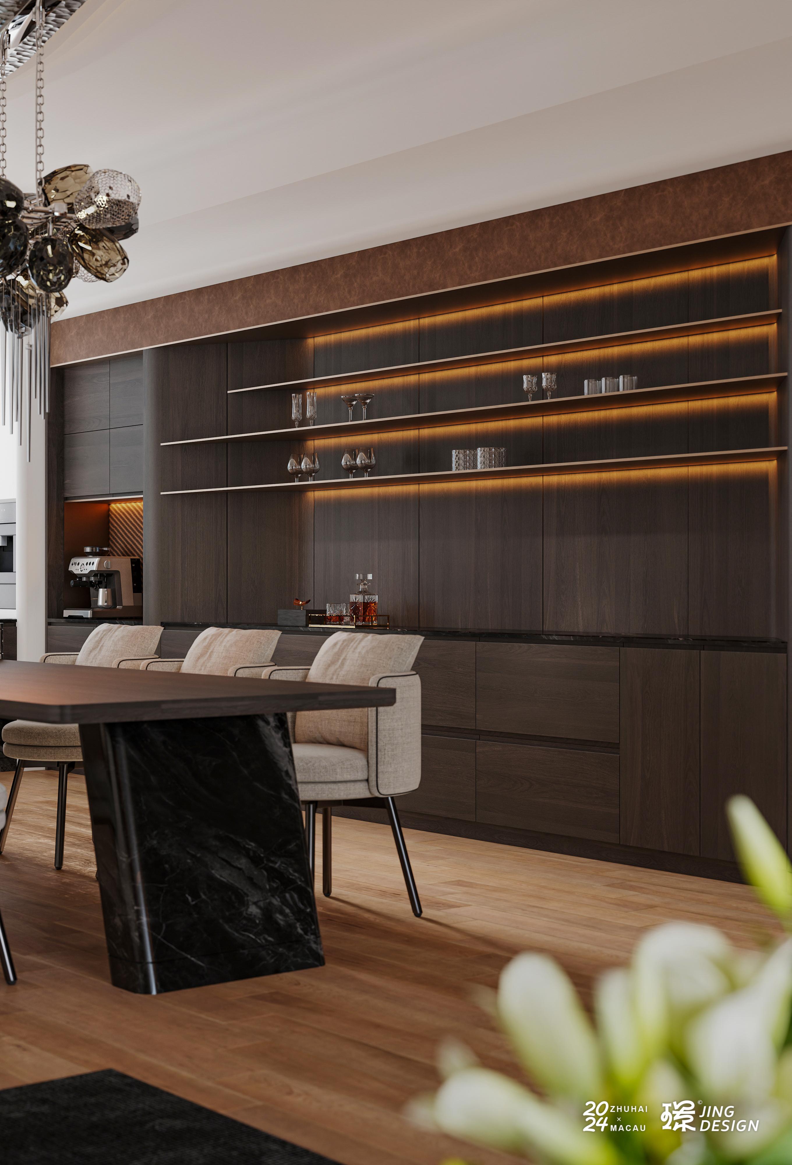 顶奢风格235平方河景高层-14