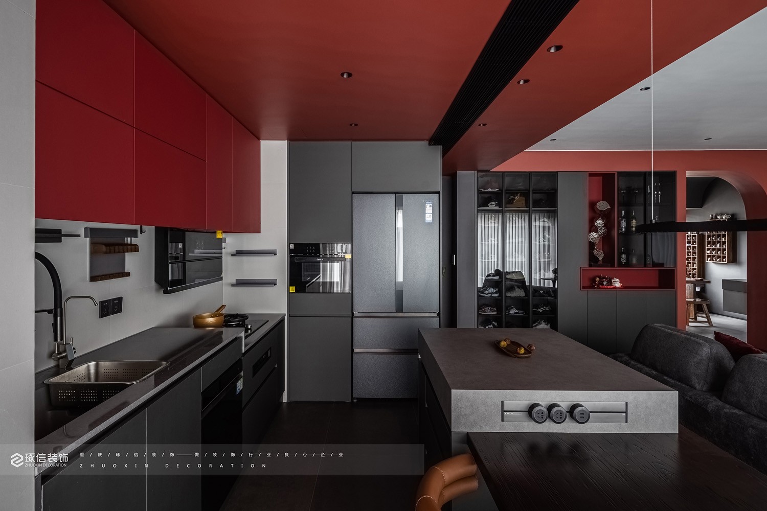 120 平现代风,黑红 cp 档丨琢信装饰-18