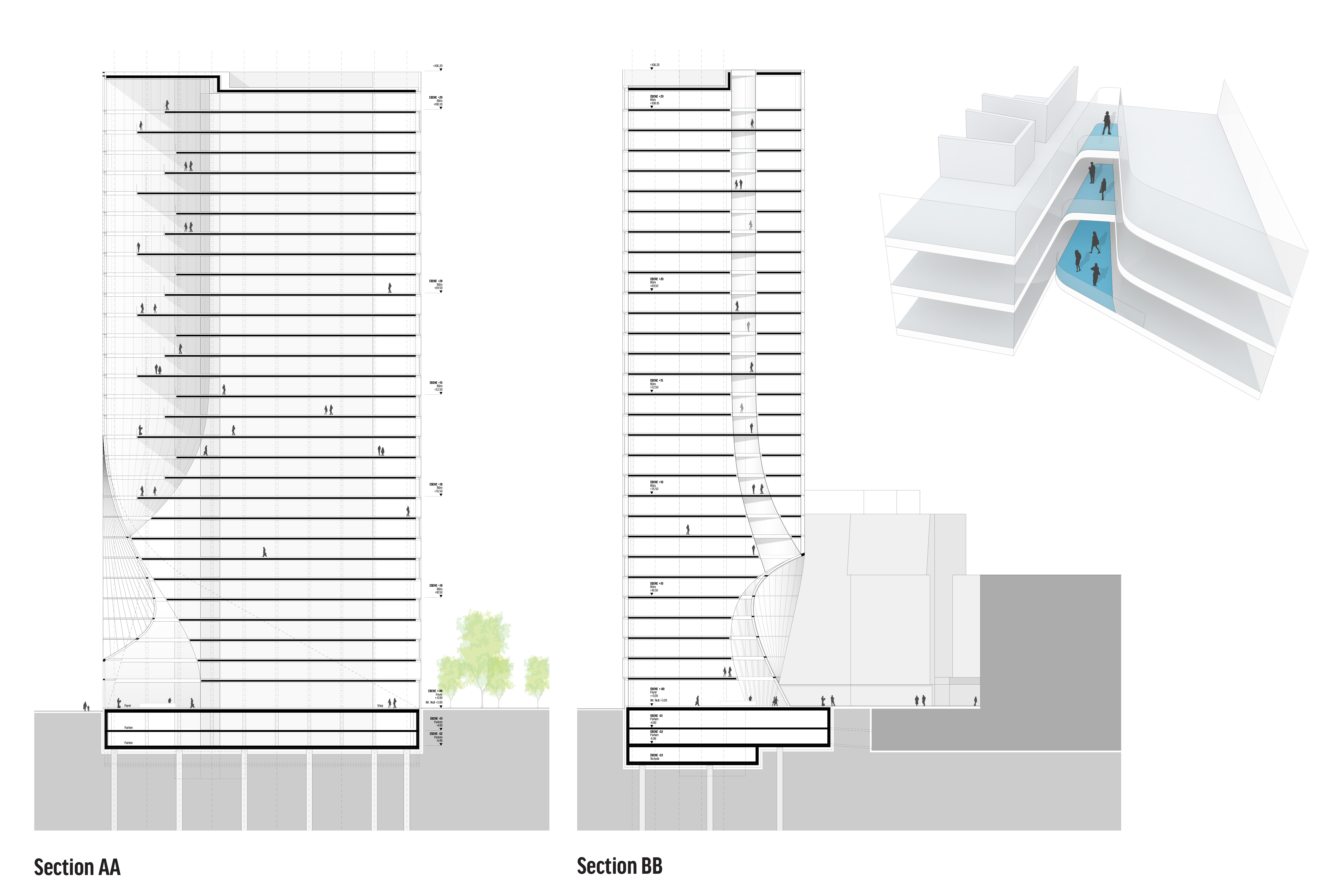 Pichler & Traupmann Architekten ZT GmbH 的"Gate 2 Tower"设计，打造和谐高层建筑与城市关系-10