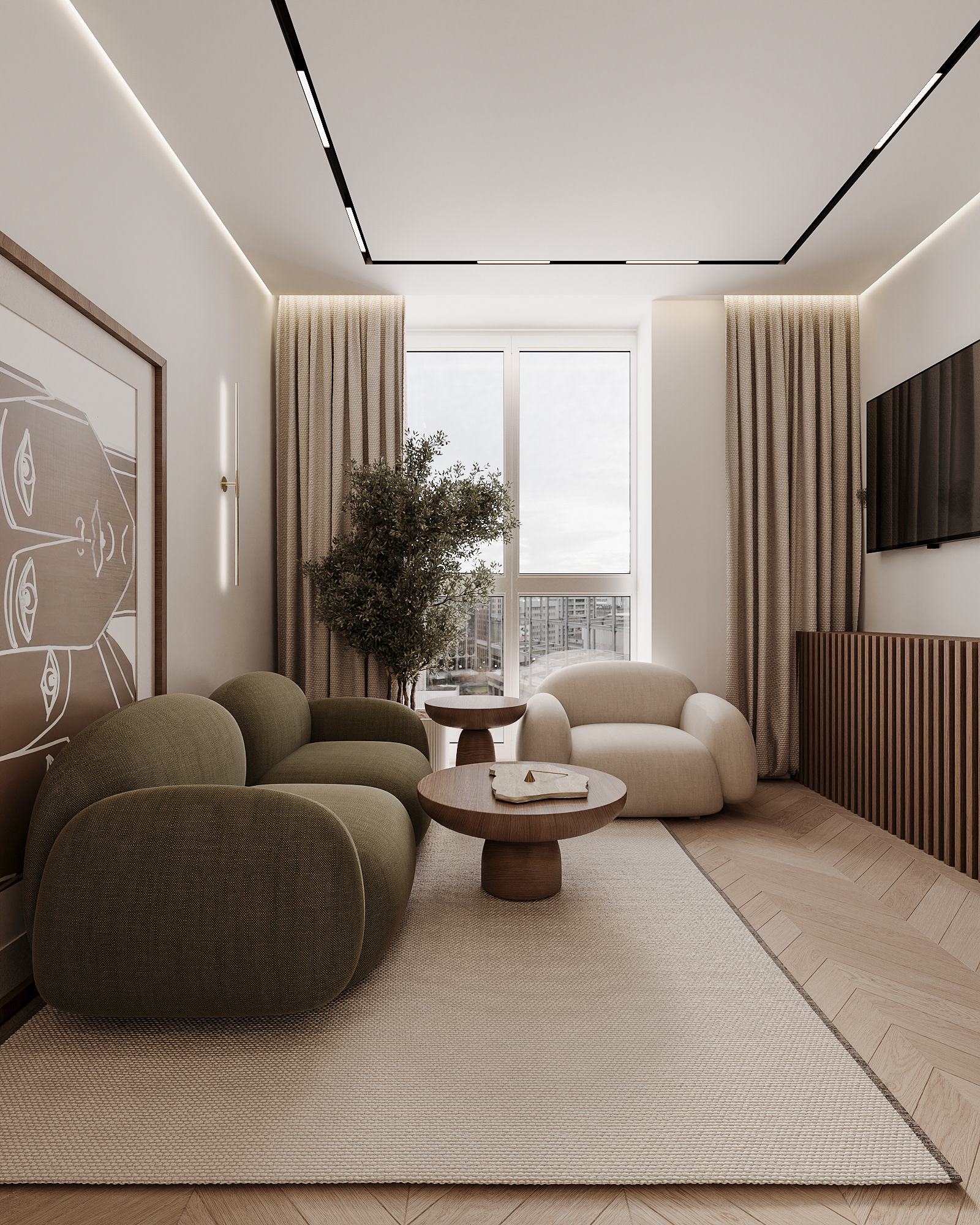 khaki & wood apartment-2
