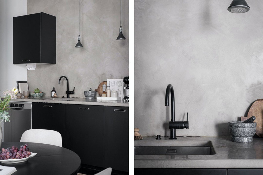 瑞典 42 平米奇趣公寓 | 彩绘玻璃门与黑色木地板的创意设计-19