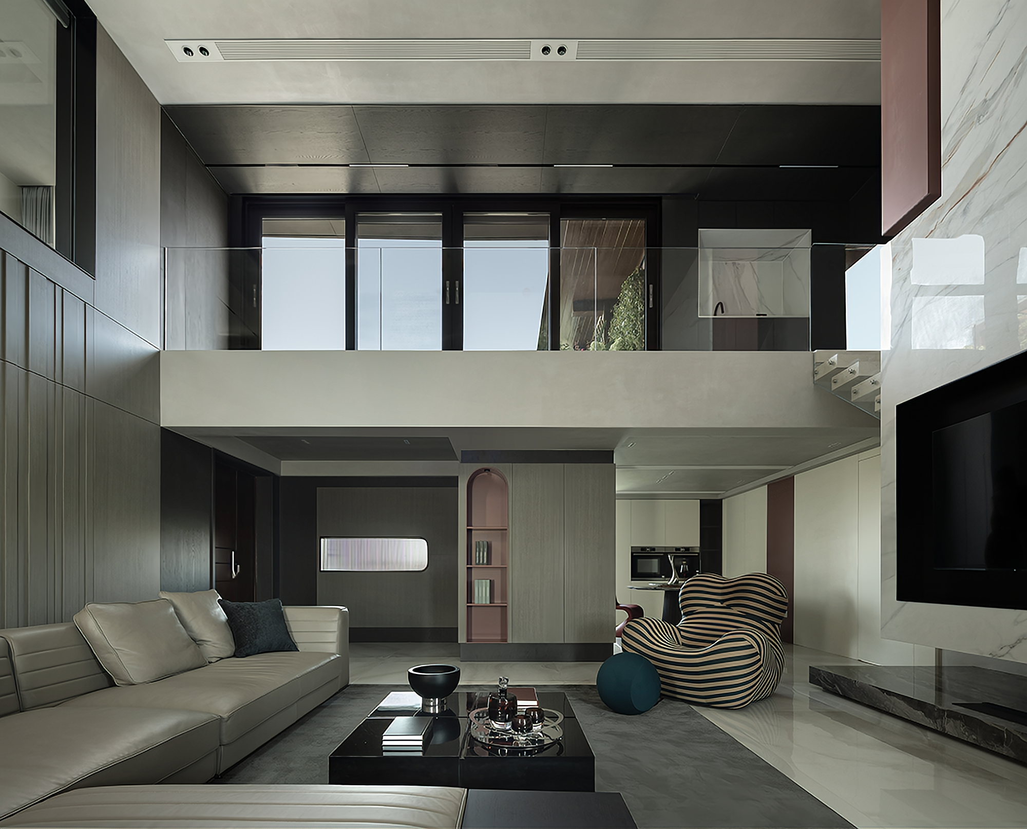 320㎡简约跃层丨中国浙江丨杭州一则空间设计-2