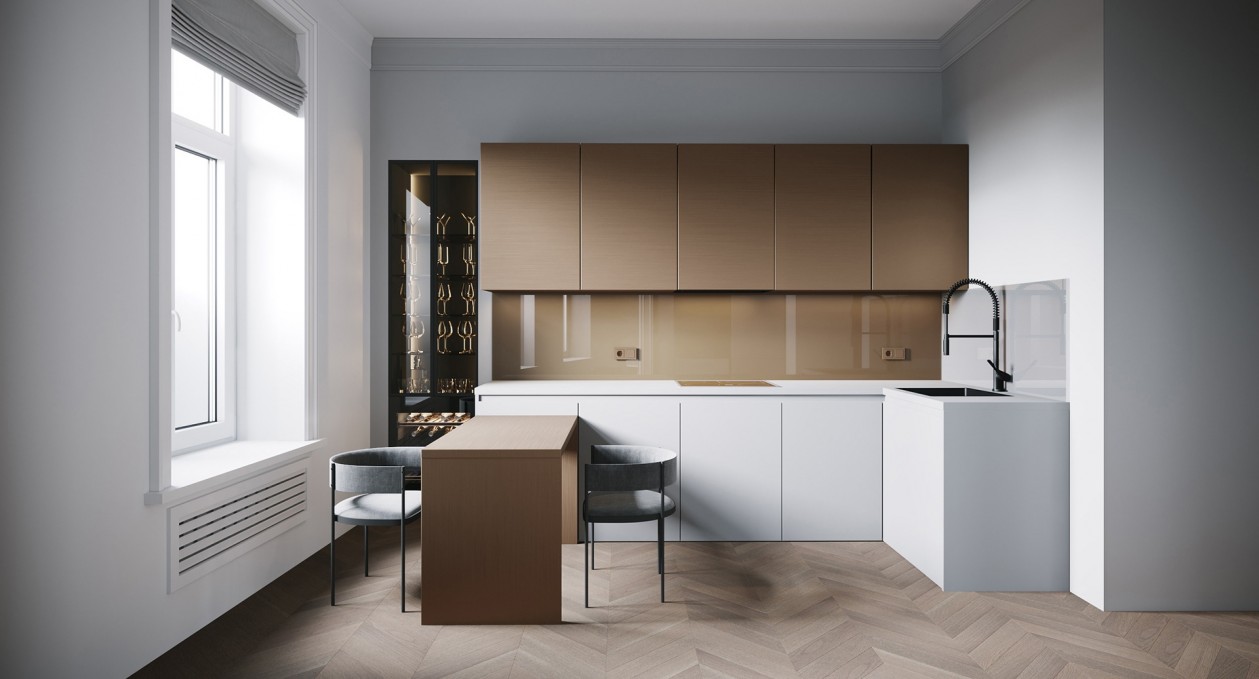 金色+象牙白，明亮舒适的现代感公寓-7