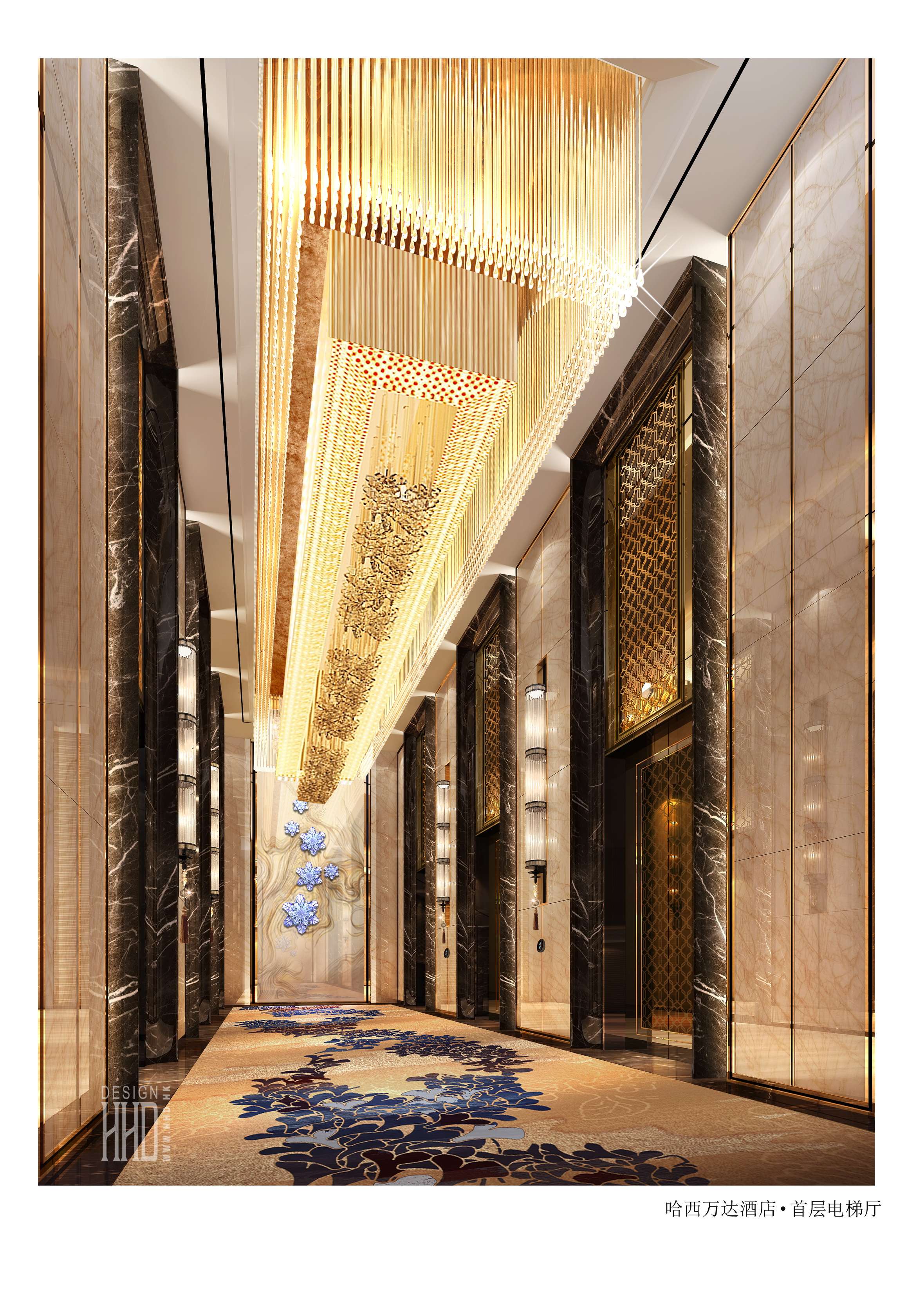 HHD设计－哈西万达五星酒店公共区域CAD施工图+效果图 926M-14