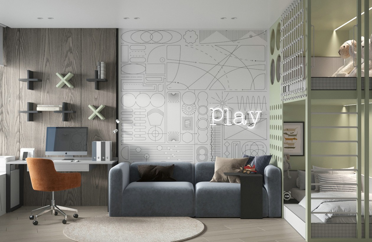 原木与绿色清新惬意居住空间-31