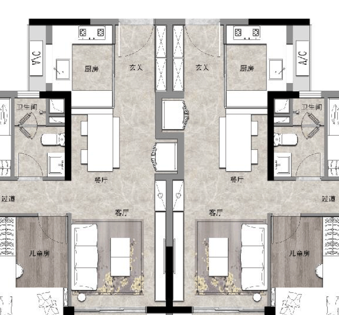 90平紧凑四房设计丨中国重庆丨搜建筑-32