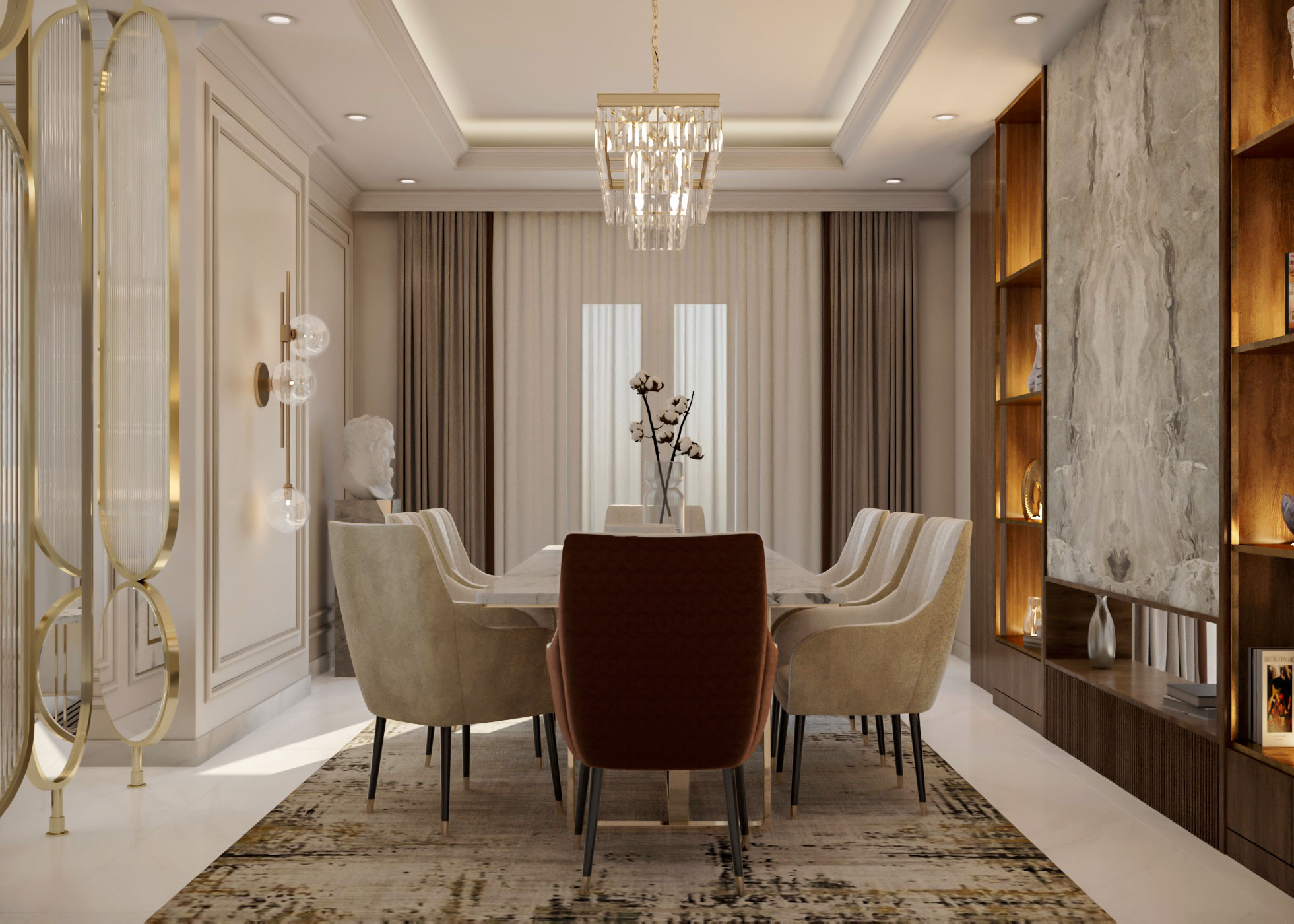 Reception, Living with Dining - Classic Style-10
