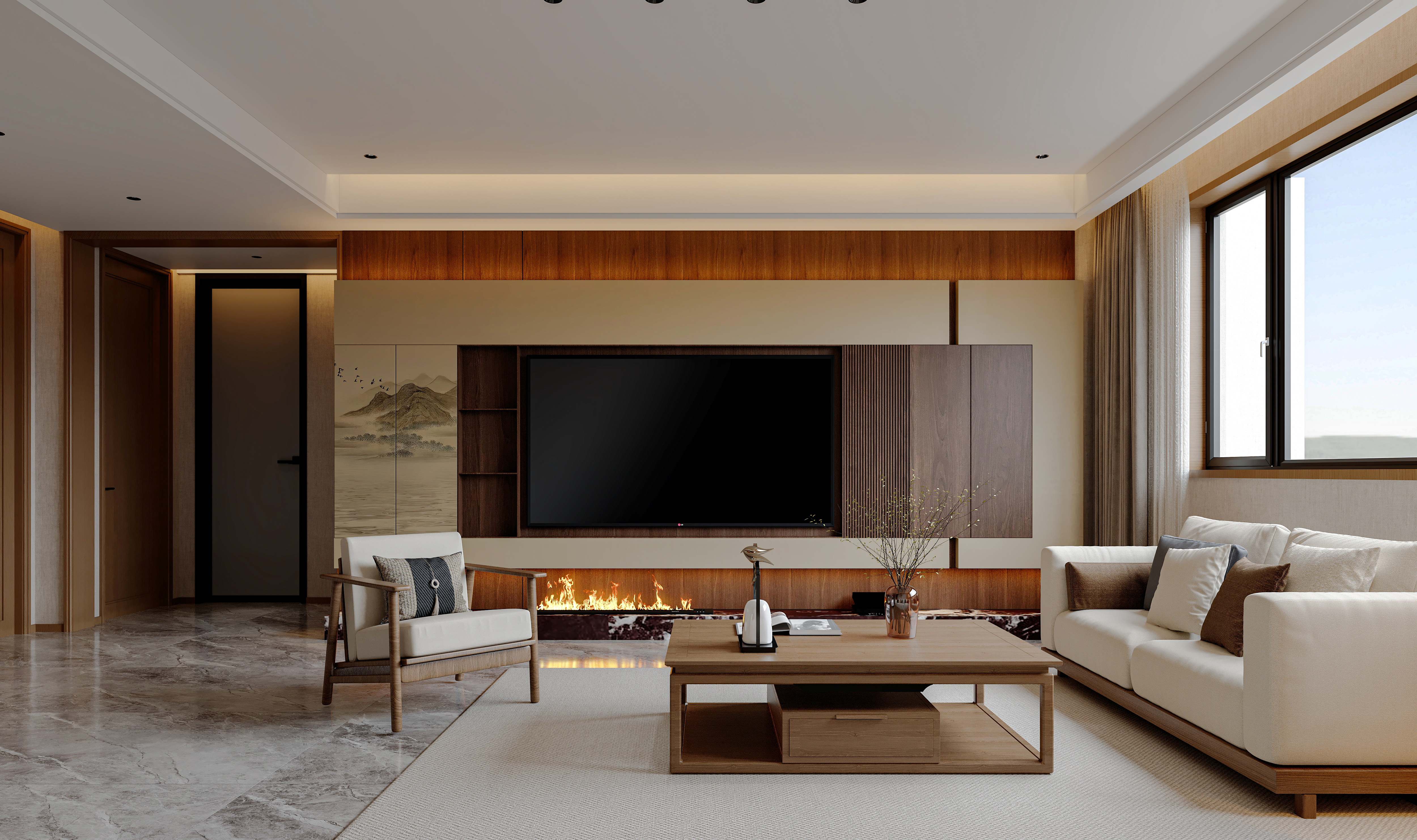 小户型宋式美学效果图-2