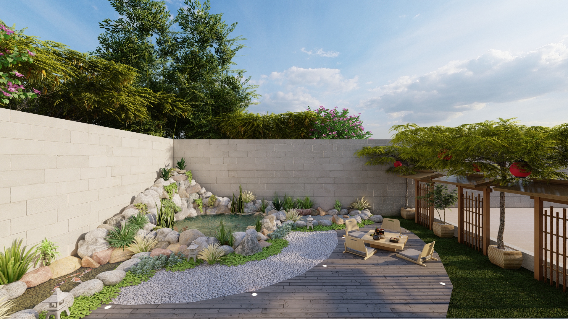 马斯喀特锦鲤鱼池及景观设计-1