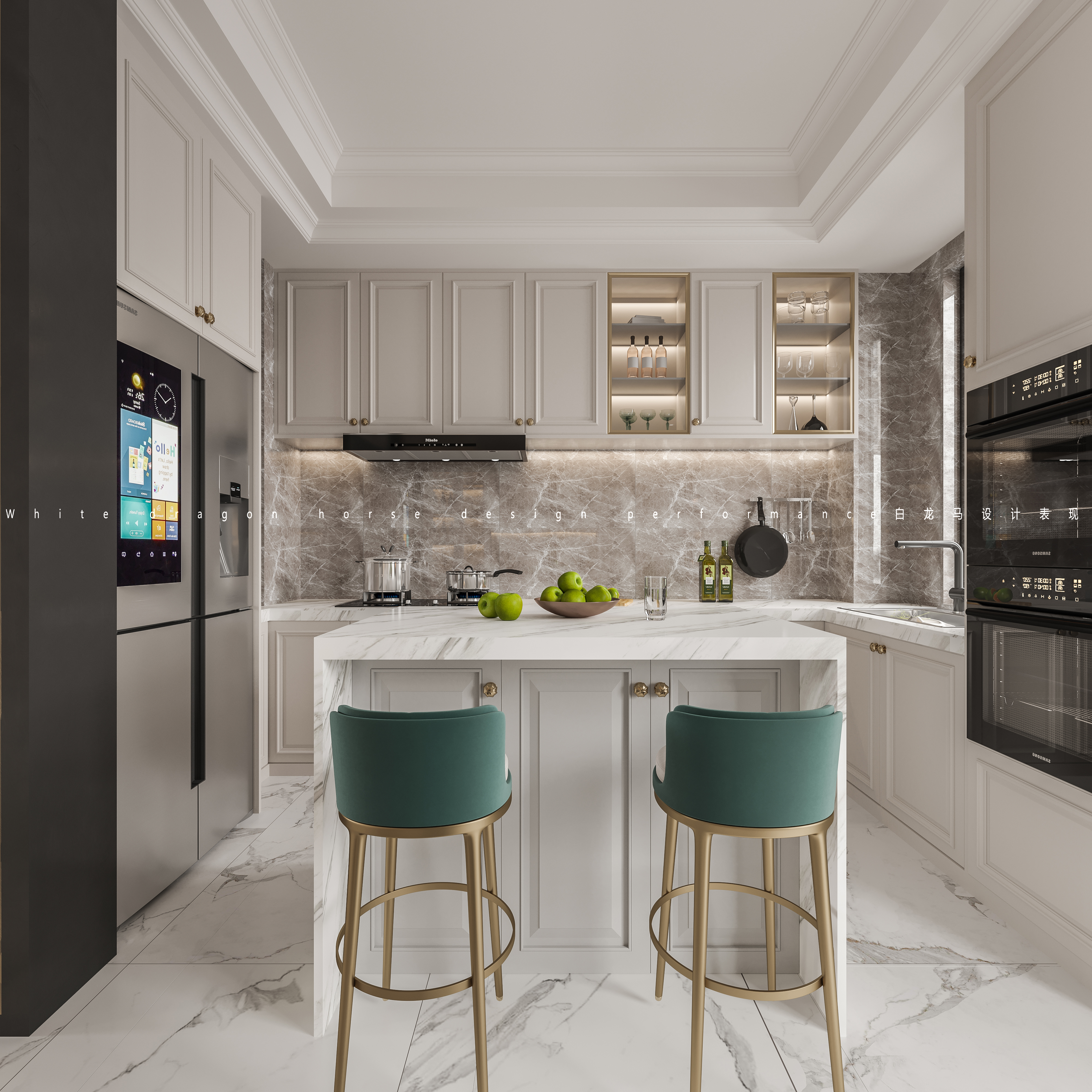 现代简美家装设计——白龙马效果图-1