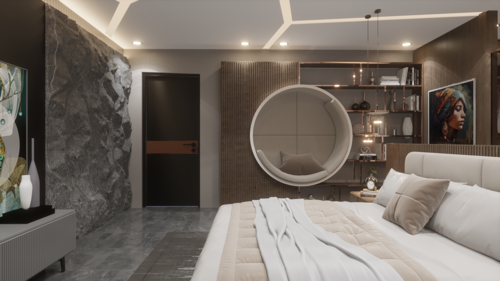 Master Bed Room and Dressing Room Modern-2