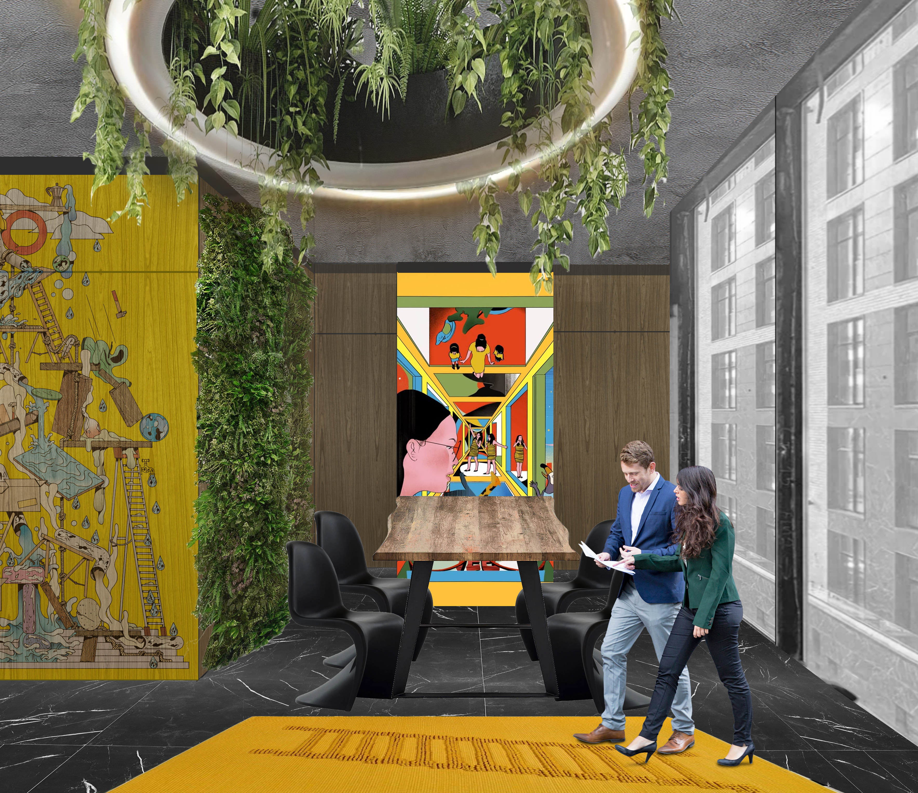 Коллажи яркого офисного пространства-4