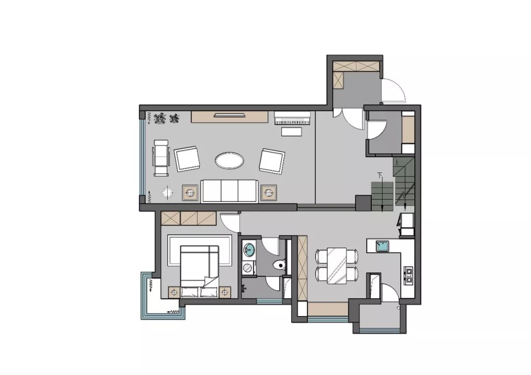 LOFT 居住哲学,200㎡现代简约风的天鹅湾案例-56